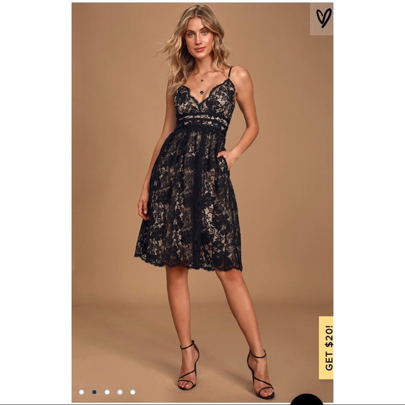 Lulu’s Brand New Lace Midi Dress - Picture 1 of 5